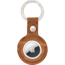 Sinerjim Apple AirTag Uyumlu Deri Anahtarlık, G19 Taba
