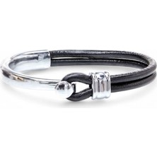 Karpınar Çelik Takı Chrome Tokalı ve Deri Bileklik