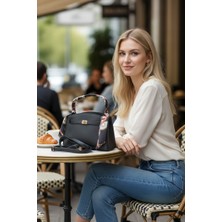 Yigitemirbags Ibiza Black Fularlı Kadın Omuz Çantası