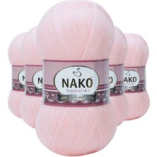 Zenvia 5 Adet Angora Lüks El Örgü Ipi Pembe 11502 (ZNV-556)