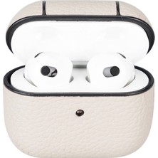 Sinerjim Apple AirPods 3.nesil Uyumlu Deri Kılıf Juni ERC3 Bej