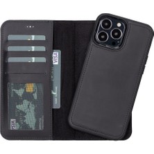 Sinerjim Apple iPhone 13 Pro Uyumlu Deri Cüzdanlı Kılıf Liluri G1 Siyah