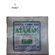 Zenvia Kalın Şeffaf Atlet Poşet Orta Boy 27X47 cm 1 kg (5 Paket-Takriben 725 Adet) (ZNV-556)