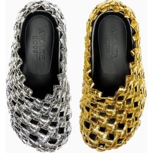 A.w.a.k.e. Mode Örgü Deri Rahat Şık Kadın Terlik