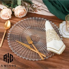 Zenvia Supla, Boncuklu Sunum Tepsisi Şeffaf Sunumluk 20 Cm. (ZNV-556)