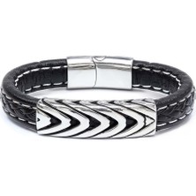 Karpınar Çelik Takı Çelik ve Deri Bileklik