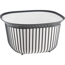Zenvia Linea Kare Çizgi Desenli Kase 4 Lt ROYALEKS-BNM-3712 (ZNV-556)