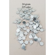 Zenvia Oya Abiye Bileklik Kolye Pleksi Metalik Plastik Pul Gümüş Renk 24 Gram 225 Adet - BNC580 (ZNV-556