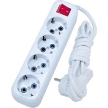 Zenvia 4 Lü 2 mt Anahtarlı Grup Priz ROYALEKS-AST-A402 (ZNV-556)