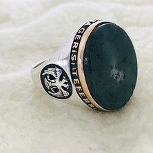 Canka Koyu Yeşil Taşlı 925 Ayar Gümüş Erkek Yüzük