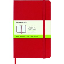 Moleskine Sert Kapak Çizgisiz Defter M Boy 11,5X18 Cm. 208 Sayfa Kızıl Kırmızı