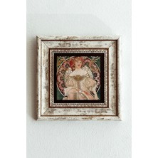 TeknoKapsül Mucha Çerçeveli Taş Tablo , Çerçeveli Taş Duvar DEKORU-ENKCRCVTBL-00163 20 cm