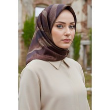 İmaj Butik Kahverengi İpekhan Soft Dijital Pamuklu Eşarp