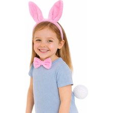 Pembe Full Tavşan Kulak Papyon Kuyruk 3&amp;#39;lü Parti Seti