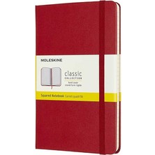 Moleskine Sert Kapak Kareli Defter M Boy 11,5X18 Cm. 208 Sayfa Kızıl Kırmızı