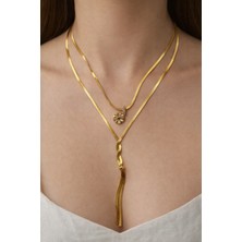 Püsküllü Yılan Zincir Kolye