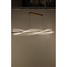 GN Gen Aydınlatma Lüks Gold Detaylı 3 Kanat Çizgili Dönence 3 Renk Ledli Modern Avize