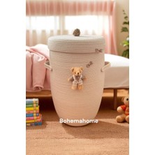 Bohema Home Ekru Büyük Boy Sepet Düzenleyici Çamaşır Oyuncak Sepeti