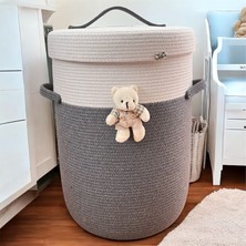 Bohema Home Gri Büyük Boy Çocuk Bebek Çamaşır Sepeti Oyuncak Sepeti Düzenleyici