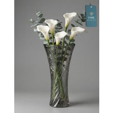YNSK Luxury | Irıs | Cam Vazo, Masa Dekorasyonu Çiçeklik, Aranjman | 22 cm