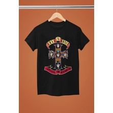Magors Guns & Roses Baskılı %100 Pamuklu Regular Kalıp Tshırt