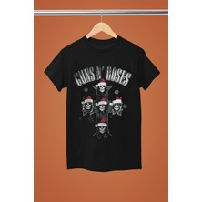 Magors Guns & Roses Baskılı %100 Pamuklu Regular Kalıp Tshırt