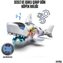 Giffy Oyuncak Köpek Balığı Çarp-Dön Araç Işıklı Sesli Müzikli Hareketli Oyuncak Köpek Balığı Araba