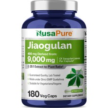 NusaPure Jiaogulan 20:1 Extract, 450 Mg Equivalent To 9,000MG 180 Veggie Capsules Gynostemma Pentaphyllum