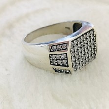 Canka Zirkon Taşlı 925 Ayar Gümüş Erkek Yüzük