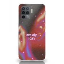 Manitoba Oppo Reno 5 Lite Uyumlu Baskılı Yumuşak Silikon Şeffaf Telefon Kılıfı