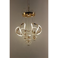 GN Gen Aydınlatma Premium Gold Kaplama Kristal Çiçek Demeti 4'lü Çemberli Serisi 3 Renk Modern Şık Sarkıt Avize