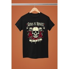 Magors Guns & Roses Baskılı %100 Pamuklu Regular Kalıp Tshırt