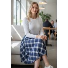 Eren Style Pileli Pamuklu Dijital Piliseli Beli Lastikli Etek(95 Cm)-(38-46)