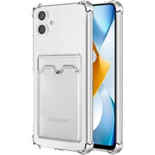 Cavora Samsung Galaxy A06 Uyumlu Kamera Korumalı Kartlıklı Köşeleri Airbag Tasarımlı Darbe Önleyici Şeffaf Silikon Kılıf (Şeffaf, Samsung Galaxy A05S)
