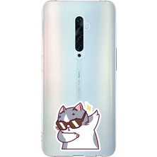 Manitoba Oppo Reno 2z Uyumlu Baskılı Yumuşak Silikon Şeffaf Telefon Kılıfı
