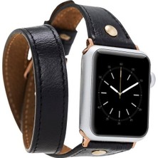 Sinerjim Apple Watch Uyumlu Deri Kordon 42-44-45mm Slim DTGT RST1