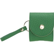 Sinerjim Apple AirPods 2.nesil Uyumlu Deri Kılıf Mai Snap ERC4 Yeşil