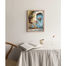 Ahşap Çerçeveli Tek Parça Oturma Odası Salon Mutfak Dekoratif Tablo