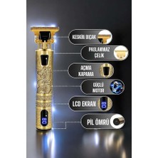 Teknodayım Tıraş Makinesi Şarjlı Profesyonel Saç Kesme Makinesi Gold Çizik Tıraş
