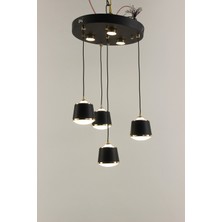 GN Gen Aydınlatma Premium Gold Detaylı 4 Sarkıtlı Çemberli Serisi 3 Renk Modern Şık Sarkıt Avize