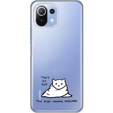 Manitoba Xiaomi Mi 11 Lite Uyumlu Baskılı Yumuşak Silikon Şeffaf Telefon Kılıfı