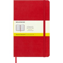 Moleskine Klasik Sert Kapak Kareli Defter L Boy 13X21 Cm. 240 Sayfa Kızıl Kırmızı