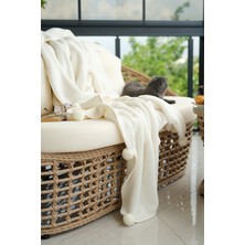 Cakkatex Ponponlu Ekstra Yumuşak Wellsoft Tv Battaniyesi|koltuk Battaniyesi