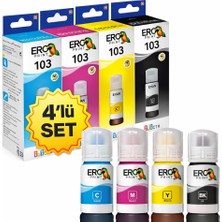Ero Print Epson EcoTank L1110 Yazıcı İçin Muadil 4 Renk Mürekkep Set