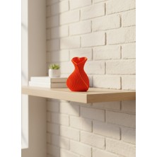 Teknodayım Kalpli Turuncu Dekoratif Vazo 11 cm Modern Şık Masaüstü Aksesuar
