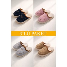 ModaFrato 3'lü Paket Amore Kapalı Kadın Terlik Ev Terliği