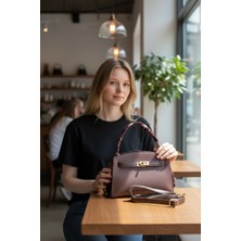 Yigitemirbags Ibiza Dark Brown Fularlı Kadın Omuz Çantası