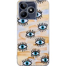 Manitoba Realme C53 Uyumlu Baskılı Yumuşak Silikon Şeffaf Telefon Kılıfı