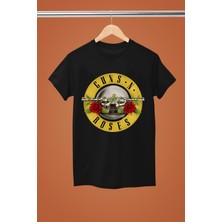 Magors Guns & Roses Baskılı %100 Pamuklu Regular Kalıp Tshırt