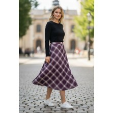 Eren Style Pileli Pamuklu Dijital Piliseli Beli Lastikli Etek(95 Cm)-(38-46)